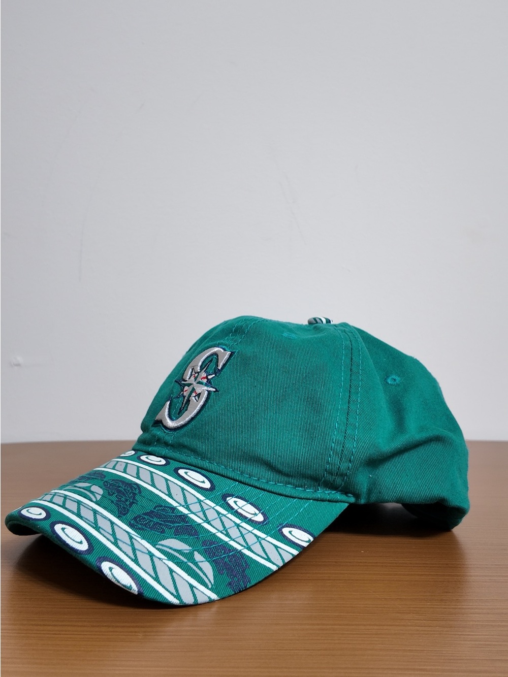 Seattle Mariners Melonwear Hat Mens OS Adjustable Teal Green Patterned Brim